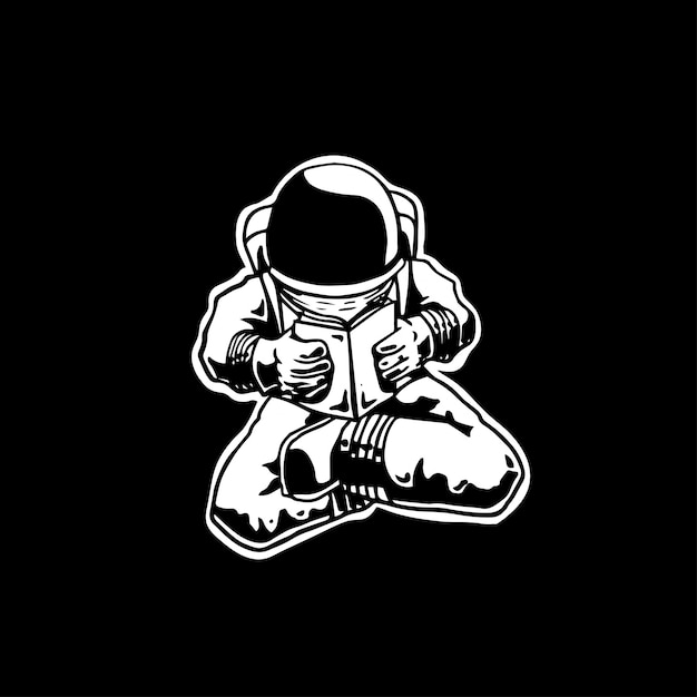 Vector astronaut leesboek