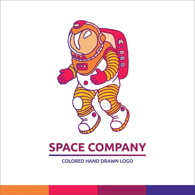 Astronaut logo mensen in ruimteschip Ruimte man personage raket toerisme kosmonaut persoon in pak