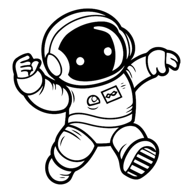 Vector astronaut loopt in de ruimte vector illustratie astronaut cartoon personage