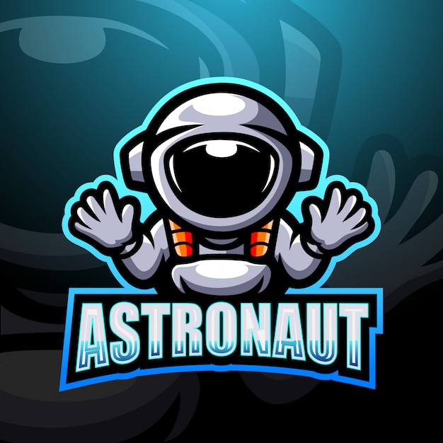 Illustrazione di logo esport mascotte astronauta