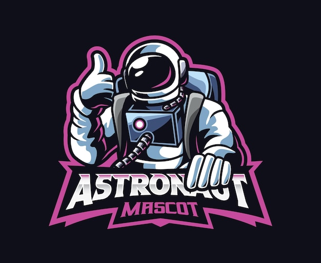 Astronaut mascotte logo ontwerp