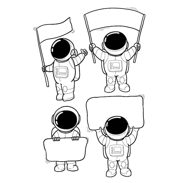 Astronaut message hand drawn