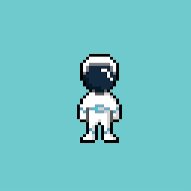 astronaut met pixelart-stijl