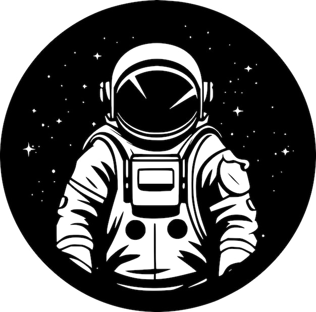 Vector astronaut minimalist en flat logo vector illustratie