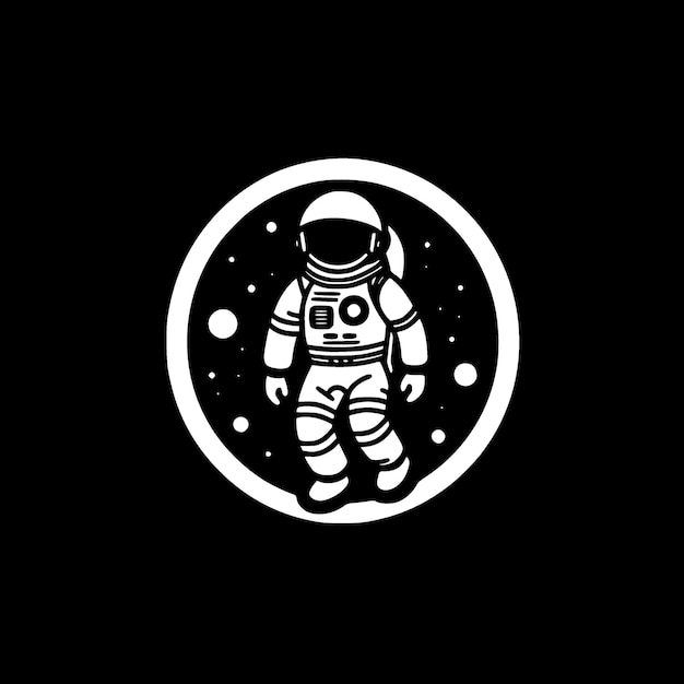 Astronaut minimalistisch en eenvoudig silhouet vectorillustratie