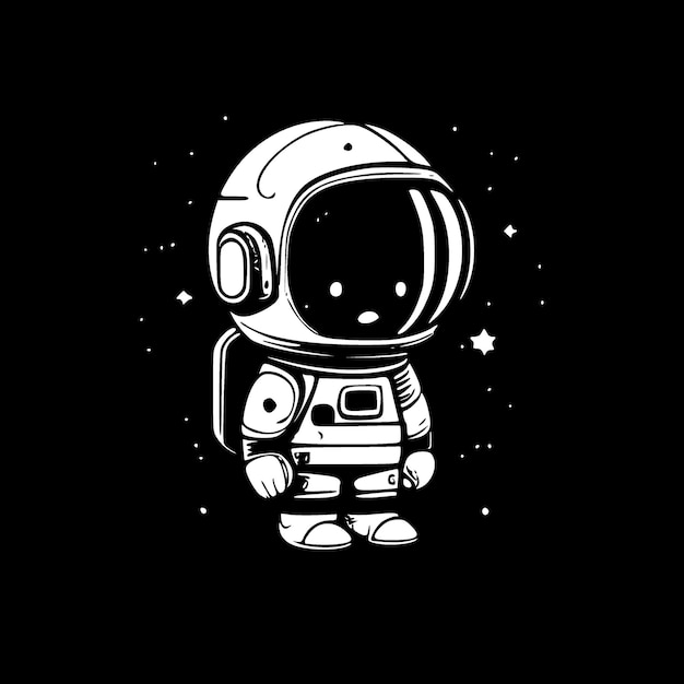 Astronaut minimalistisch en plat logo vectorillustratie