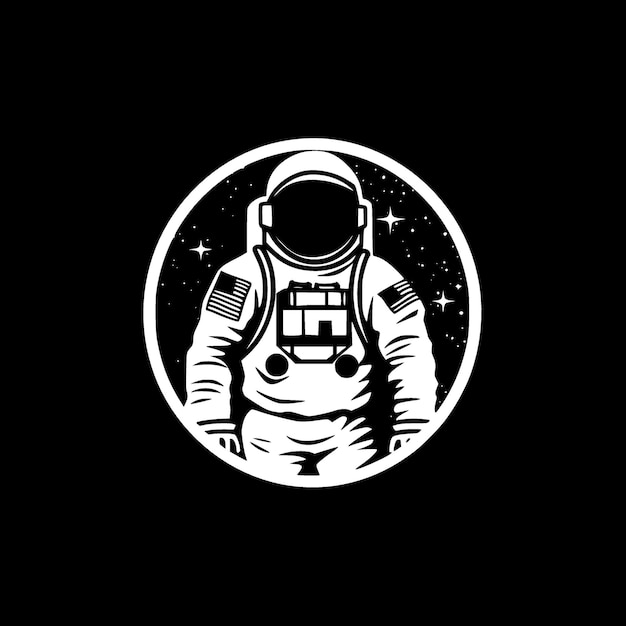 Astronaut minimalistisch en plat logo vectorillustratie