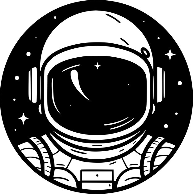 Vector astronaut minimalistische en eenvoudige silhouet vector illustratie