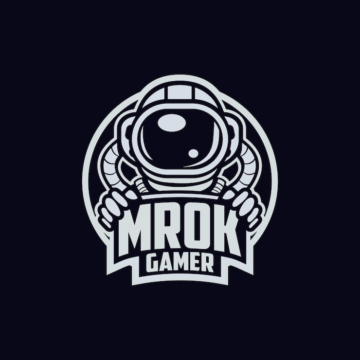 Vector astronaut mrok gamer logo ontwerp