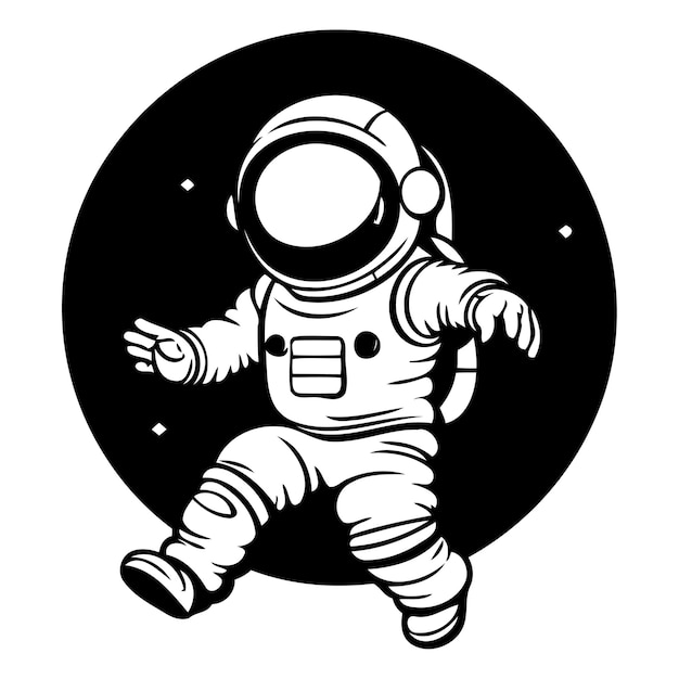 Astronaut in outer space Vector illustration of astronaut in space suit