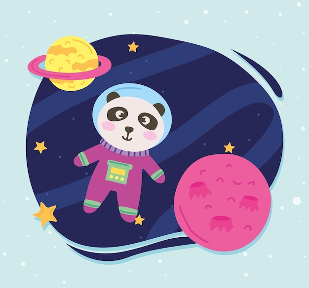 Disegno del panda astronauta