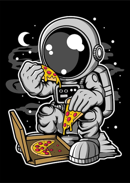 Astronaut pizza stripfiguur