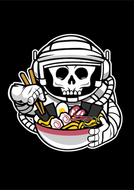 Astronaut Ramen Vector Illustratie