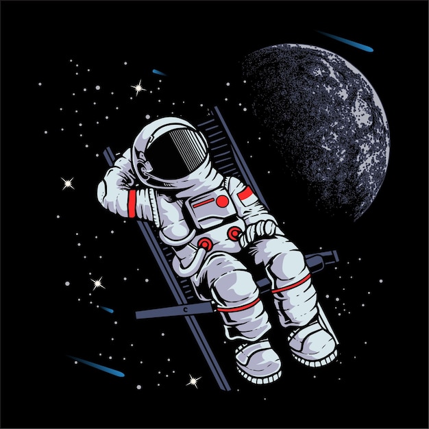 Astronaut relaxing in the space