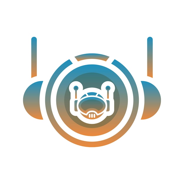 Astronaut robot logo gradient design template icon