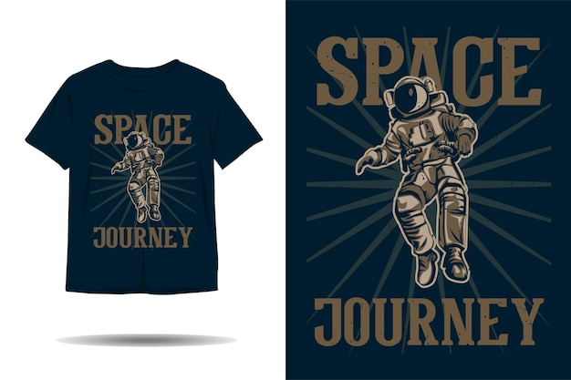 Vector astronaut ruimtereis silhouet tshirt ontwerp