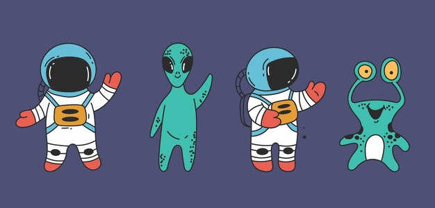 Astronaut schattig ruimtevaarder ruimte karakter geïsoleerde decorontwerp grafische illustratie