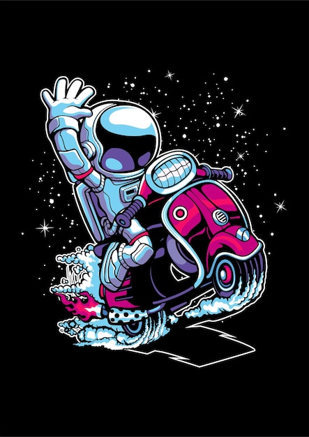 Vettore astronauta scooter