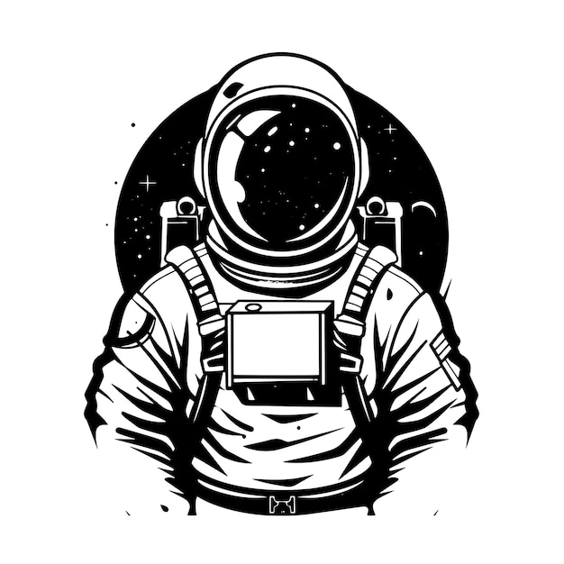 Astronaut Shillouette Minimalist Vecto