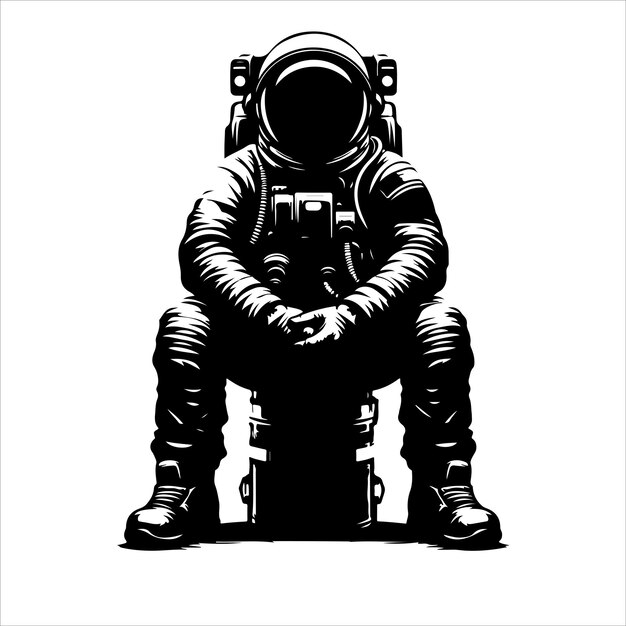 Astronaut silhouette vector