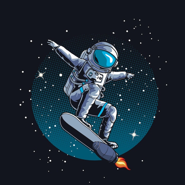 Astronaut skate in the space