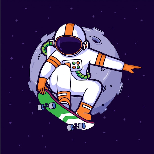 Astronaut skater in space