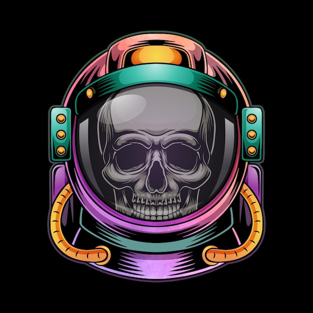 Astronaut skull in space helmet