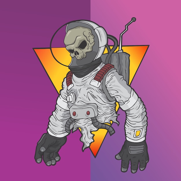 Vector astronaut skull