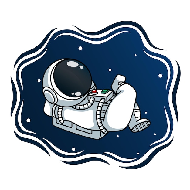 宇宙で眠っている宇宙飛行士
