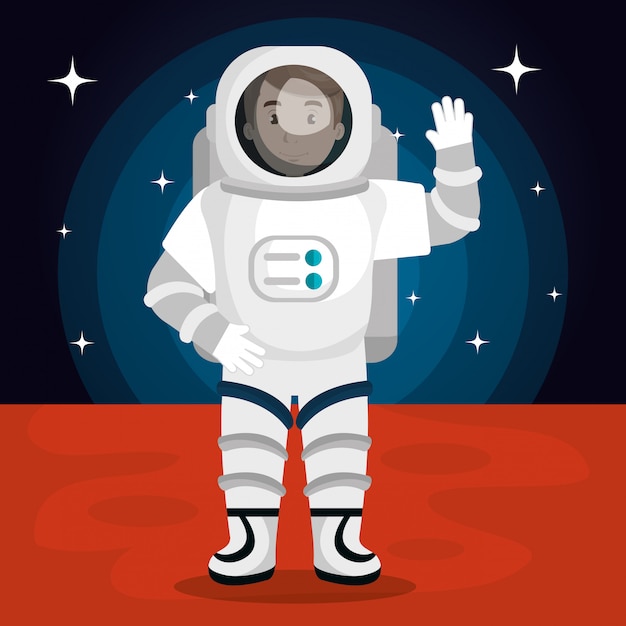 Astronaut in the solar system design