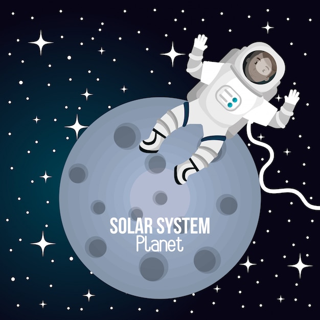 astronaut in the solar system design 