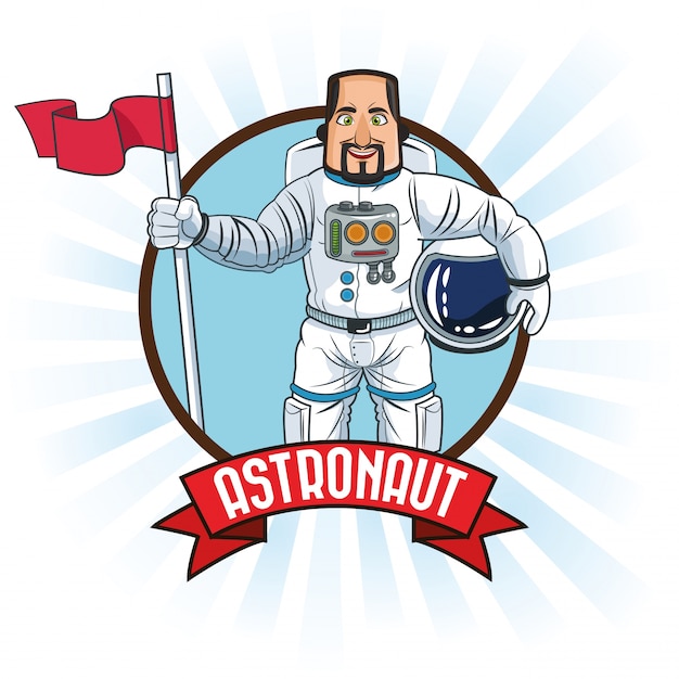 Astronaut space cartoon