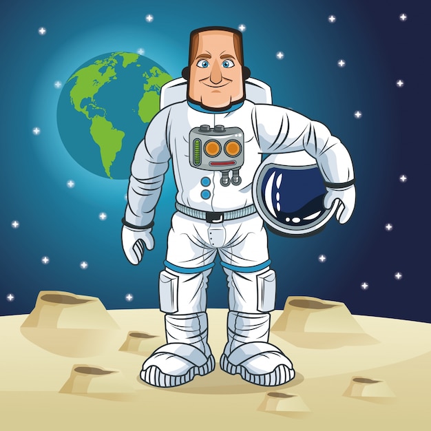 Astronaut space cartoon