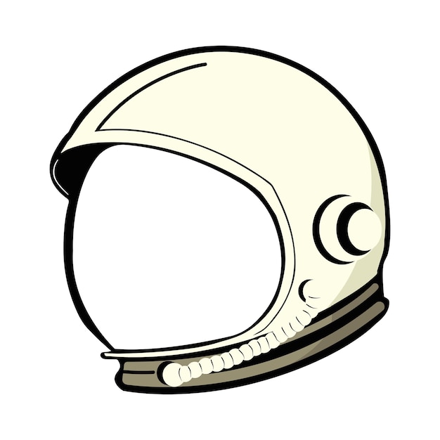 Vector astronaut space helmet flat cartoon
