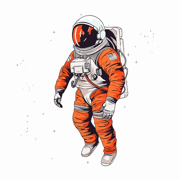 Clipart di illustrazione dell'astronauta e dello spazio astronauta carino isolato sullo sfondo