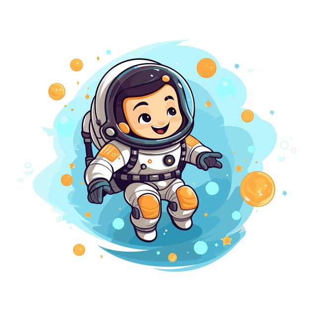 astronaut and space illustration clipart Cute astronaut isolated on background