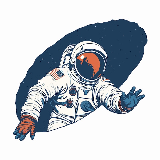 астронавт и космическая иллюстрация клипарт милый астронавт изолирован на заднем плане