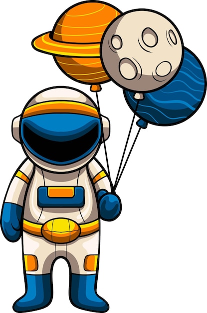 Astronaut space illustration with premium quality stock vector