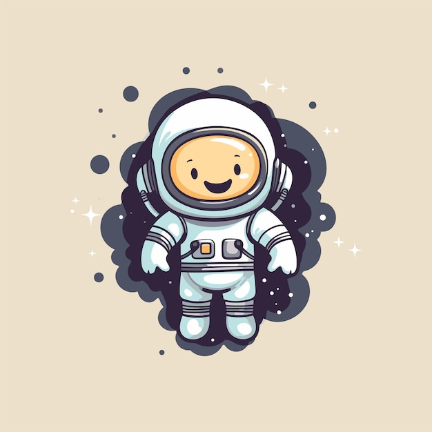 Vector astronaut and space illustration