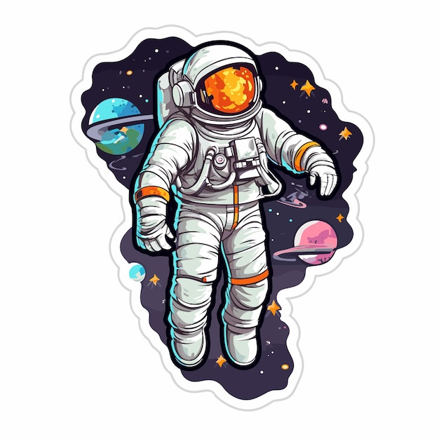 astronaut and space illustration