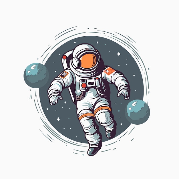 astronaut and space illustration