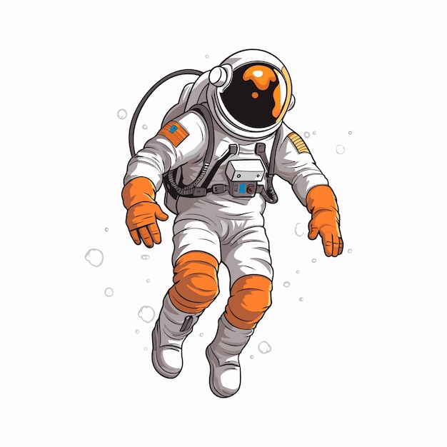 宇宙飛行士と宇宙のイラスト