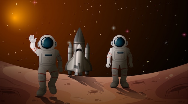 astronaut in space scene