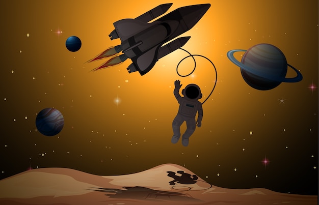 astronaut in space scene