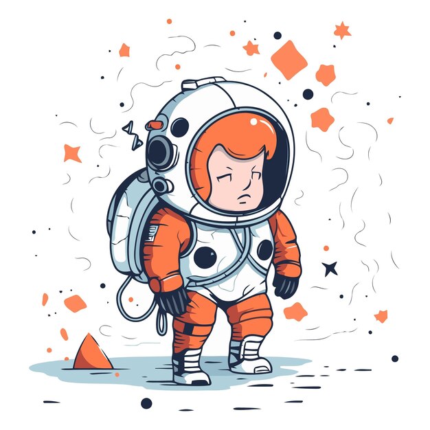 Astronaut in space suit of cartoon character