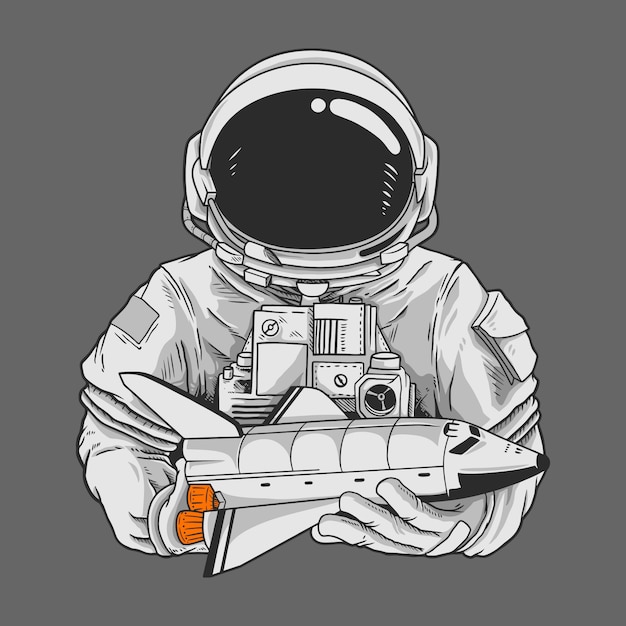 Astronaut and spaceship character