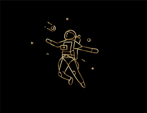 宇宙服のアイコン、ベクトルデザインイラストの宇宙飛行士。