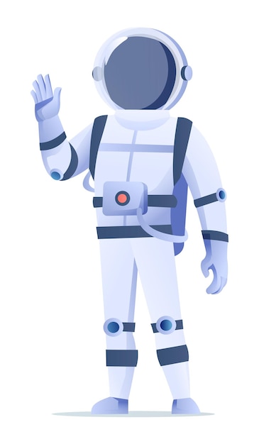 Vector astronaut stripfiguur geïsoleerd op een witte achtergrond