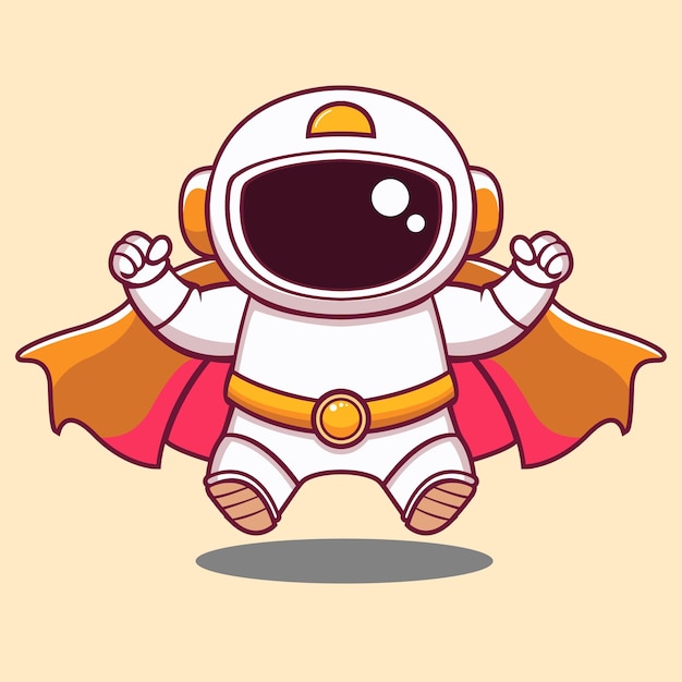 Astronaut Superheld Cartoon Illustratie Vector
