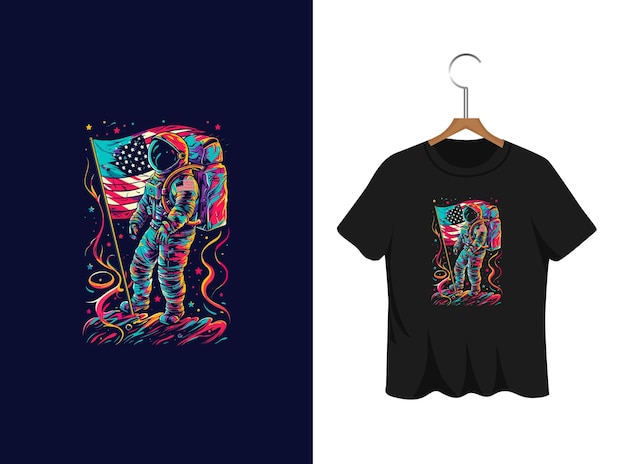 Astronaut t shirt design template